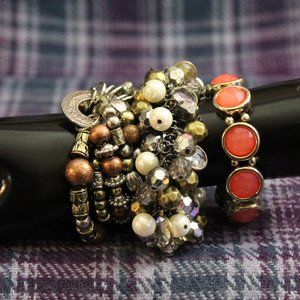 Acrylic Stretch Bracelets Lot of Three